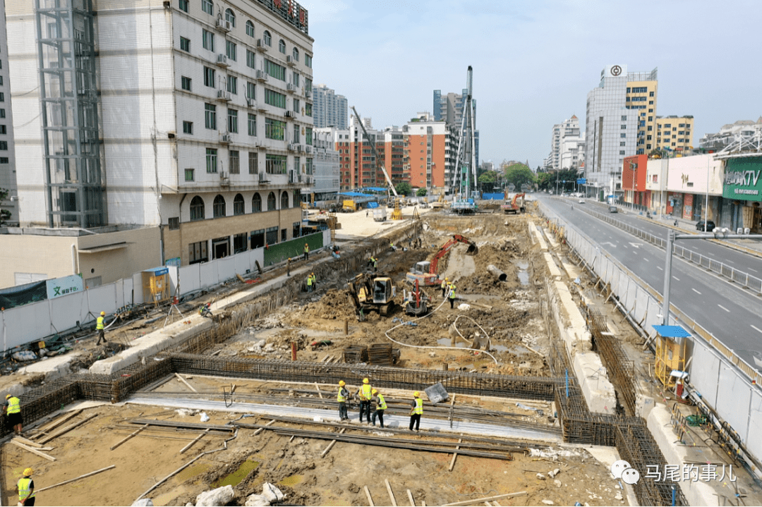港口路下穿及市政配套工程新進展&mdash;&mdash;羅星塔站冠梁施工_馬尾區(qū)
